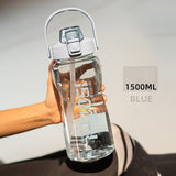 Llyge  2023  Water Bottle Sport Half Gallon With Straw Handle Mark Fitness Jug BPA Free Outdoor Travel Bicycle GYM Drinkware botella de agua