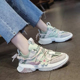 Llyge 2023 Women Sneakers Flower Dad Shoes Cute Thick Heel Shoes Designer Breathable Running Platform Sneakers Vulcanize Shoes Ladies 1115
