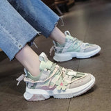 Llyge 2023 Women Sneakers Flower Dad Shoes Cute Thick Heel Shoes Designer Breathable Running Platform Sneakers Vulcanize Shoes Ladies