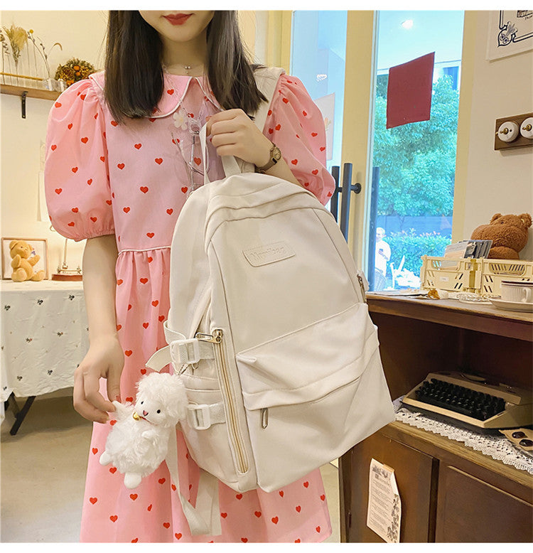 Llyge Casual Waterproof Nylon Women Bags School Backpack For Teenagers Girls Travel  Backbag Mochilas Female Small Bookbag Kawaii Bag