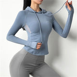 Llyge 2023 Running Jacket Hooded Gym Sport Sweatshirts Women Quick  Dry  Jogger Fitness Hoodie Long Sleeve Yoga Shirts Pullover  Clothing