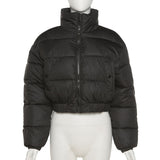 LLYGE 2022 Fall Winter Fashion High Collar Black Blue Coat Casual Parkas Long Sleeve Warm Women's Spring Winter Jacket