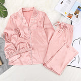 Llyge Sexy Pajamas Female Satin Robe With Bra 3 Piece Set Home Suit For Women Sleepwear Long Sleeve Casual Spring Summer 2022