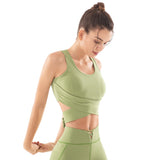Sport Bra Top For Women Push Up Nylon Solid Backless Bandage Fitness Bra Workout Femme Active Wear Yoga Underwear Gym Bra Female