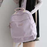 Llyge Solid Color Nylon Cool Women Backpack Large Capacity Travel Bag College Style Rucksack School Bag Backpacks For Teenage Girls