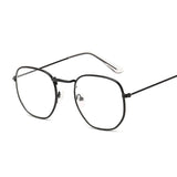 LLYGE Small Hexagon Alloy Gold Frame Glasses Classic Retro Optics Eyeglasses Transparent Clear Lens Women Men Espectacles Female