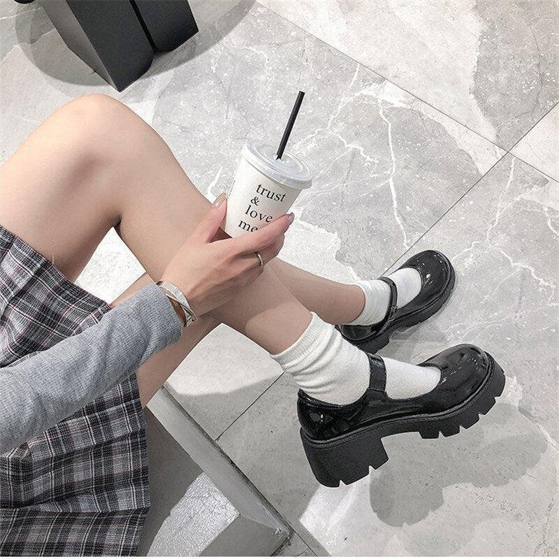 Lolita Shoes Women Shoes Japanese Style Mary Jane Shoes Women Vintage Girls High Heel Shoes Platform College Student