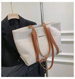 LLYGE Luxury All-Match Canvas Big Bag Female Autumn 2022 New Trendy Fashion Simple Large-Capacity Shoulder Bag Atmospheric Tote Bag