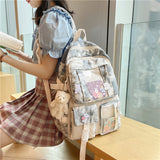 LLYGE Fashion College Girls Laptop Backpack School Bag Canvas Women Mochila Kawaii Bookbag Female Shoulder Travel Rucksack