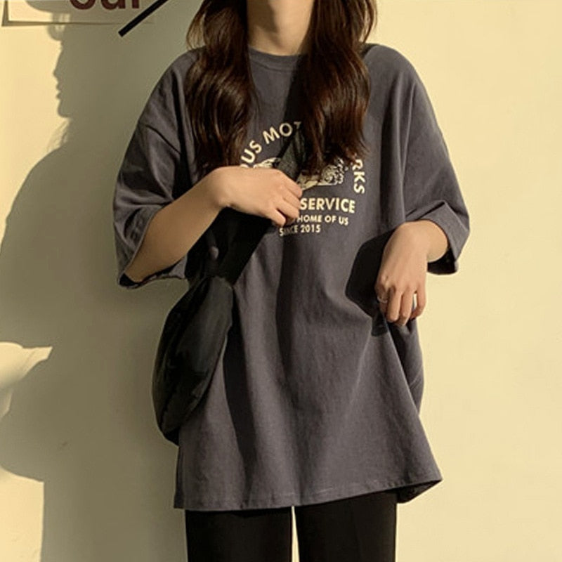 Llyge Women Short Sleeve T-Shirts Print Casual Korean Style Fashion Harajuku Loose T Shirt Women 2023 Fashion Girls Ladies Women Top
