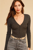 LLYGE Women Sweater New Fall/Winter 2023 Wavy Edge V-Neck Fleece Slim Knit Sweater Base