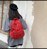 Llyge New Korean Large Capacity Canvas Backpacks Women Kawaii Students Preppy Bag For Teenager Girls School Travel Backpack Bookbag