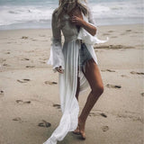 Llyge 2023 Bikini Cover Up Lace Hollow Crochet Swimsuit Beach Dress Women  Summer Ladies Cover-Ups Bathing Suit Beach Wear Tunic