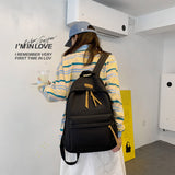 LLYGE Fashion Backpack Waterproof Student Schoolbag Men Black Cotton Cute Women For Teenage Girls School Mochila Rucksack