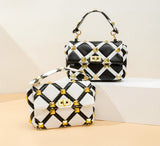 LLYGE luxury designer brand purses and handbags for women vintage rivet Shoulder Messenger Bag Women's purse Female bag High Quality