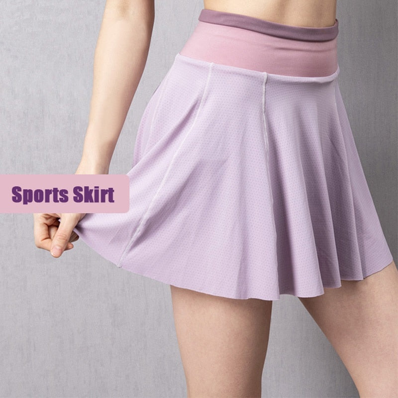 Llyge 2023 XS Women Tennis Skirts Running Golf Badminton Pantskirt Sports Gym Fitness Shorts Phone Pocket High Waist Sport Skort