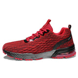 LLYGE Men Trail Running Shoes Outdoor Cushioning Sole Big Size 36-47 Sport Trainers Male Red Breathable Athletic Footwear Men Sneakers