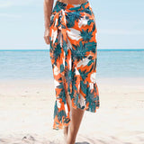 Llyge 2023  Bikinis Women Swimsuit  New Shoulder Lace Up Swimwear High Waist Beachwear Bathing Suit Biquini Female Floral Printed