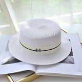Llyge Hat For Women Panama Hat Summer Beach Hat Female Casual Lady Women Flat Brim Straw Cap Girls Sun Hat Chapeu Feminino