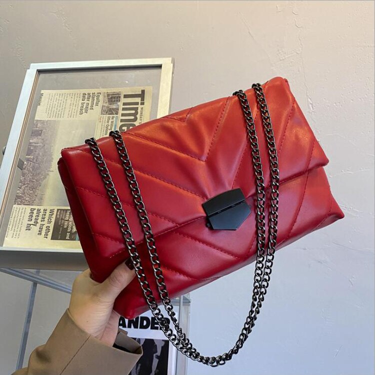 Llyge  Graduation party  SWDF New Casual Chain Crossbody Bags For Women Fashion Simple Shoulder Bag Ladies Designer Handbags PU Leather Messenger Bags