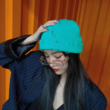 LLYGE Winter Harajuku Beanies Knitted Hat Women Fashion Warm Thick Gorro Men Hip Hop Pin Hole Skullcap Short Hat Unisex Basic Cap