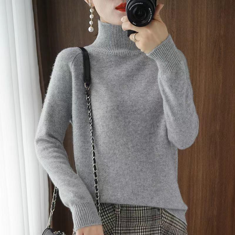 Llyge Women Turtleneck Cashmere Sweater Autumn Winter Sloid Color Knitted Jumper Female Casual Basic Bottoming Pullover Sweaters 2023