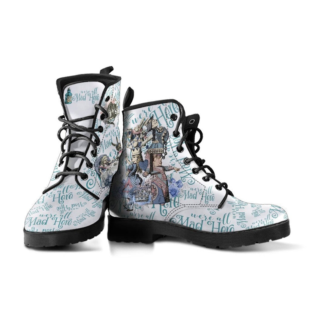 Llyge Combat Boots - Alice In Wonderland Gifts #104 Blue Series | Birthday Gifts, Gift Idea, Women's Boots, Handmade Lace Up Boots