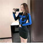 Llyge Elegant Knitted Bodycon Mini Harajuku Vintage Sweater Dress For Women Knitted Bodycon  Casual Aesthetic Korean Fashion Woman