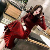 Llyge Slim Woman  Aesthetic Knitted Bodycon Long Blue Sweater Dress For Women Winter Korean Fashion Robe Vintage Dresses 2023