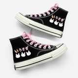 Llyge 2023Spring Lovely Young Students Canvas Shoes Cartoon Anime Girls Vulcanized Shoes Women Casual Lace Up Sneakers