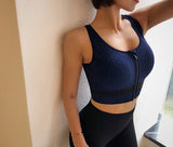 Llyge 2023 XS Women Zipper Sports Bra Gym Workout Underwear Push Up Yoga Crop Top  Athletic Vest Fitness Shirt Sportswear