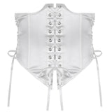 Llyge  Graduation party  Llyge 2023 Graduation party  Gothic Black Corset Tops Streetwear Lace Up Slim Wide Belt Harajuku  Solid Hollow Out Corset Bustier