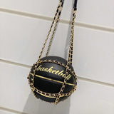 LLYGE Round Female Bag Basketball purse Luggage Chain Shoulder bag for women Package Purses and Handbags luxury designer 2023 trend