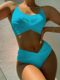 Llyge V-Neck Bikinis 2023 High Waist Swimwear Women's Swimsuits Solid Bathing Suits Push Up  Biquini Twisted Beachwear