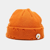 LLYGE Winter Harajuku Beanies Knitted Hat Women Fashion Warm Thick Gorro Men Hip Hop Pin Hole Skullcap Short Hat Unisex Basic Cap