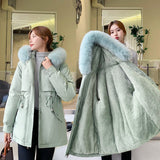 Llyge  Women's Winter Jacket Fashion Coat Women Cotton Woman Parkas Fur Collar Female Jackets Clothes
