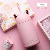 Llyge  2023 350ml Cute Cat Stainless Steel Vacuum Flask Cartoon Portable Kids Thermos Mug With Rope Travel Thermal Bottle Tumbler Thermocup