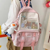 LLYGE Womens Fashion Backpack Cute Nylon Lady Mochila Waterproof School Bag For Teenager Girls Kawaii Travel Rucksack Black