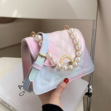 Llyge  Graduation party  PU Leather Gradient r Crossbody Bags for Women 2023New Fashion Small Shoulder Bag Female Handbags and Purses Travel Bags