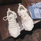Llyge 2023 Fashion Women's Platform Sneakers Women Shoes Korean Casual Chunky Sport Shoes White Vulcanized Tennis Female Basket Femme