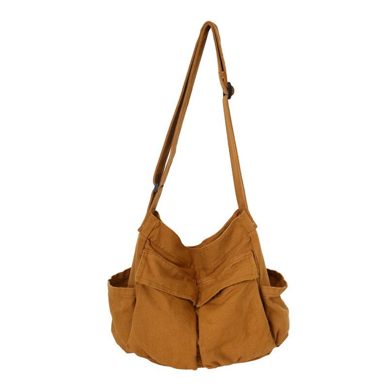 Llyge Women's Canvas Shoulder Bags Casual Shopping Bags Female Large Capacity Tote Ladies Solid Color Shoulder Crossbody Bag