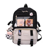 LLYGE Fashion Women Backpack Kawaii Canvas Leisure Travel Bag Rucksack Bookbag For Teenager Girl Schoolbag Laptop Mochila