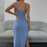 LLYGE Hollow Out High Split Summer Dress 2023 Sleeveless Bandage V-Neck Dresses For Women Elegant Fashion Party Vestidos