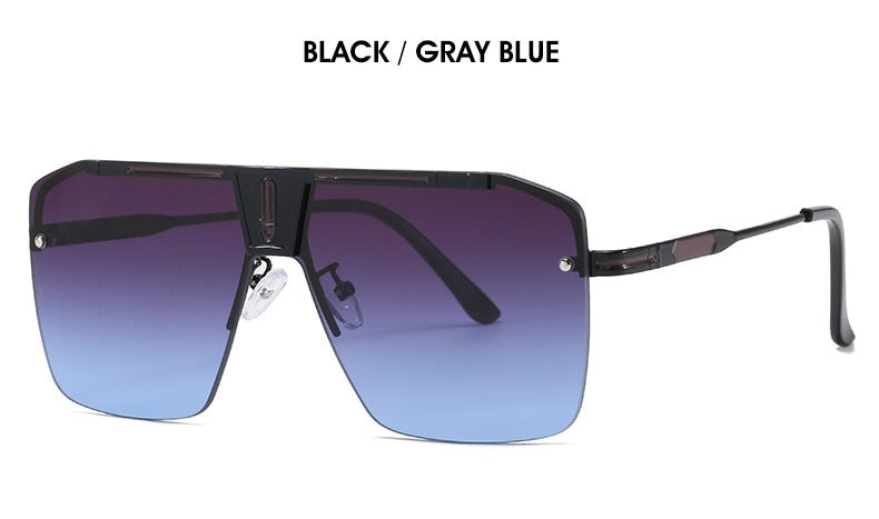 Llyge  2023 Gradient Square Sunglasses Men Women 2023 Trendy Vintage Brand Design Oversized Rimless Sun Glasses For Female Eyewear UV400