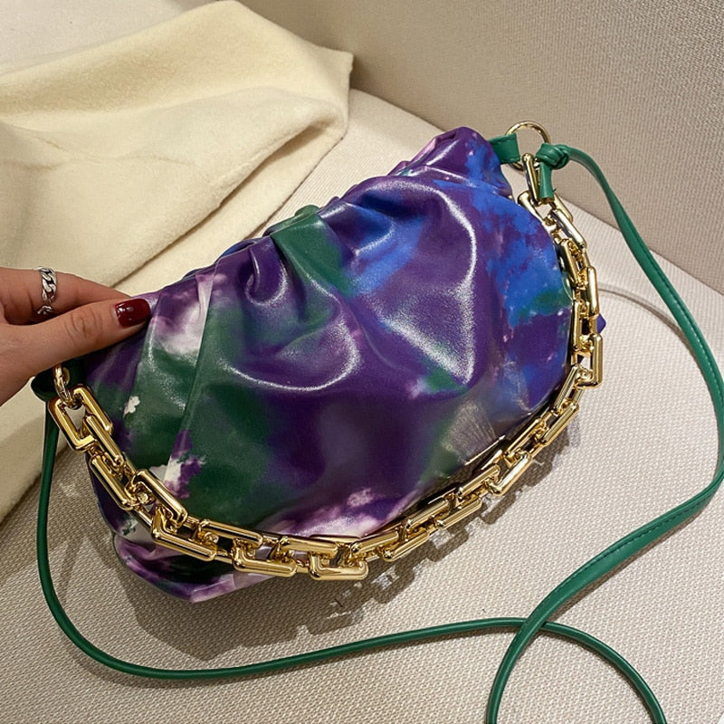 Graduation Gift  Solid Color Pleated Tote Bag 2022 Fashion New High-quality Soft Leather Women's Designer Handbag Travel Shoulder Bags Armpit Bag
