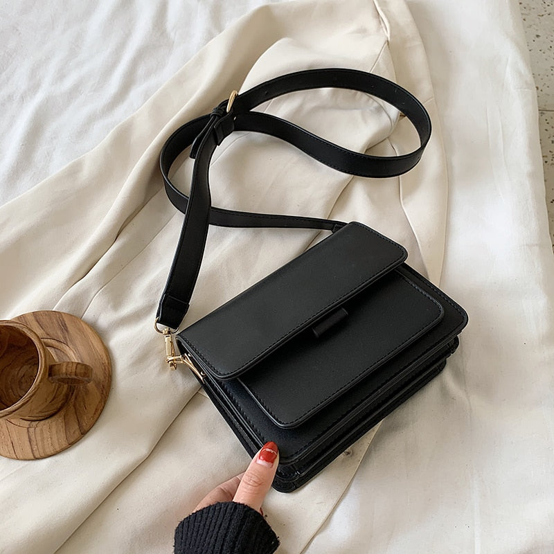 Llyge Solid Color PU Leather Crossbody Bags For Women 2023 Summer Simple Fashion Handbags And Purses Female Shoulder Bags