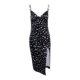 Llgye 2023 Bohemian Summer Maxi Dress Women Spaghetti Strap V Neck Split Dresses Casual Club  Elegant Dresses Female