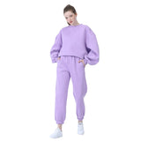 New Winter Women's Tracksuit Hoodies Pants Suit Oversized Casual Fleece Two Piece Set Sports Sweatshirts Pullover Outfits