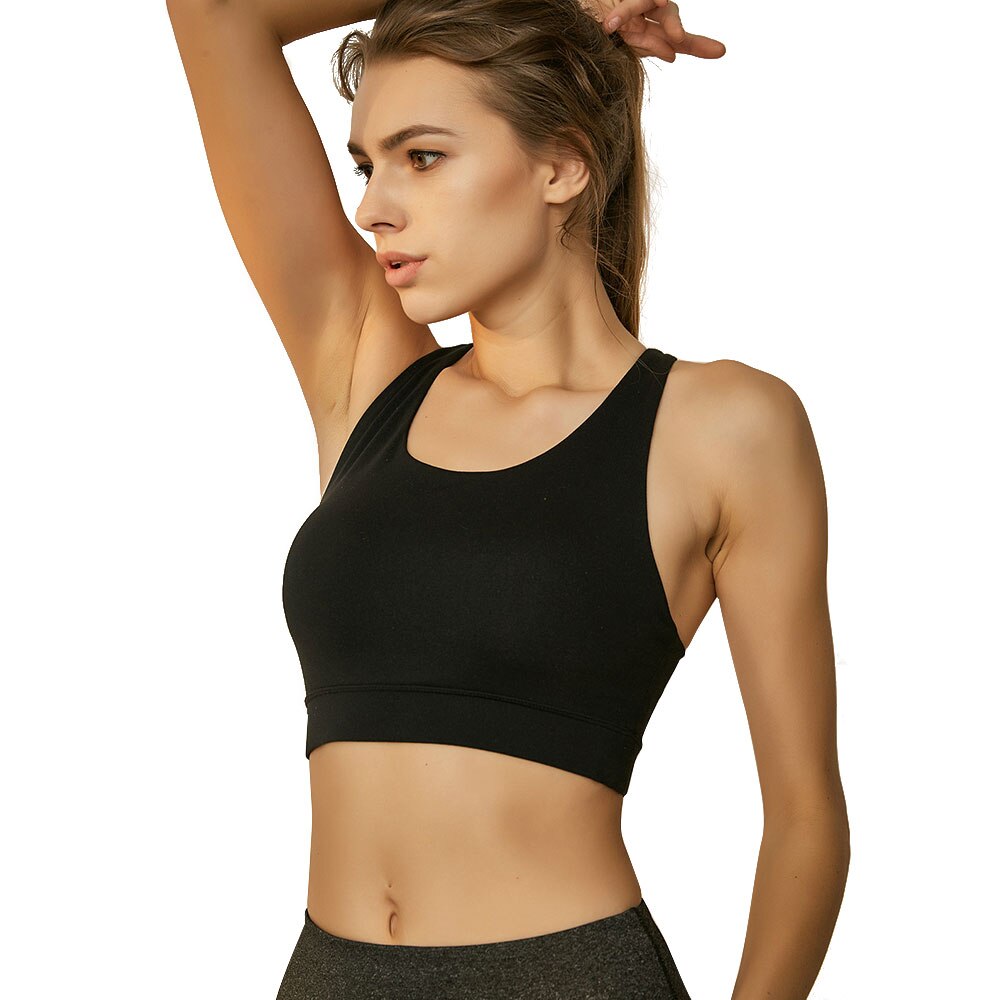 Active Wear Top For Fitness Women Sports Bra Push Up Nylon Cozy Mesh Splice Bandage Gym Femme Yoga Bra Underwea Athletic Top