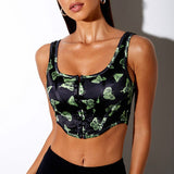 LLYGE Women's Tank Top Sleeveless Square Collar Vest Summer  Animal Print Strappy Crop Tops Fashion Lady Tanks Clubwear